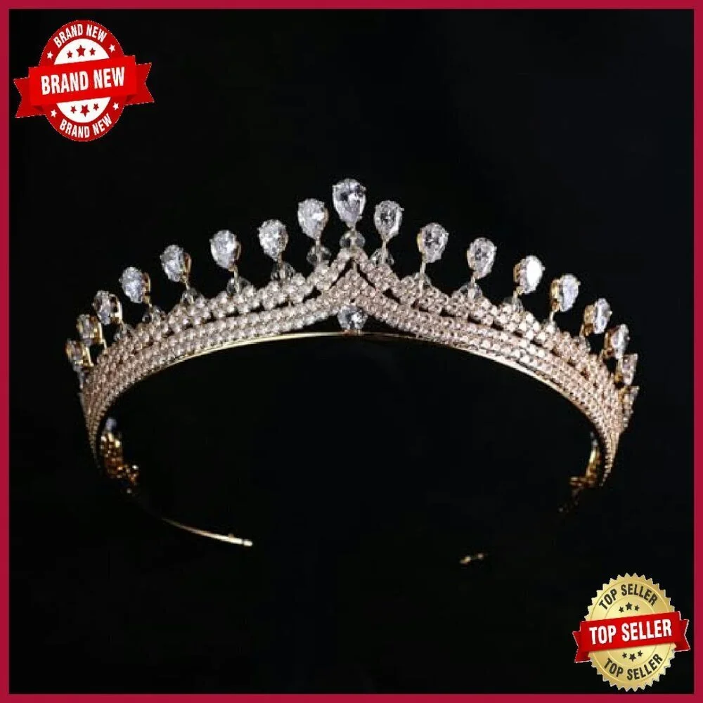 Zircon Bridal Tiara Wedding Crown Crystal Hair Accessory Adult Size
